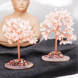Arbre du bonheur en Cristal de Roche – base Agate naturelle