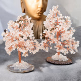 Arbre du bonheur en Cristal de Roche – base Agate naturelle