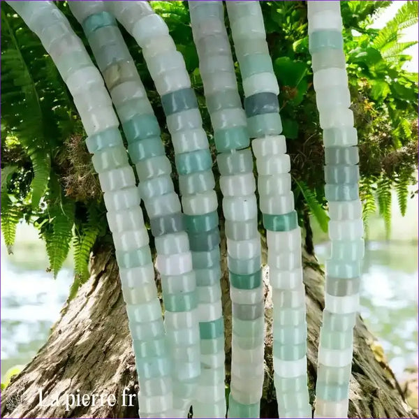 Aventurine verte : Perles Heishi en pierre naturelle 6mm – Fil de 36cm pour la création de bijoux