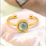 Bague fine dorée en Aigue-marine FILINE®