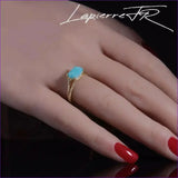Bague amazonite facettée plaqué Or 18 carats - La Pierre FR