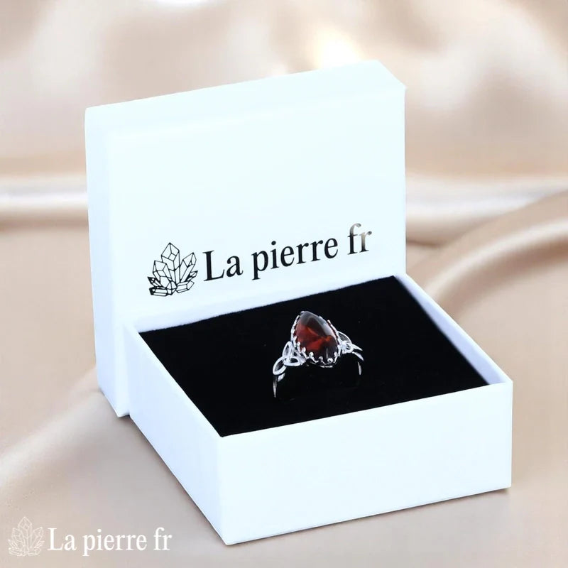 Bague en ambre véritable et argent pour femme