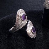 Bague Toi et Moi Améthyste, Argent 925 Réglable (Duo)