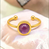 Bague fine dorée en Améthyste FILINE®