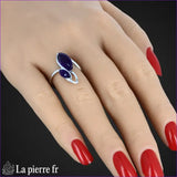 Bague améthyste véritable en argent pour femme - La Pierre Fr  