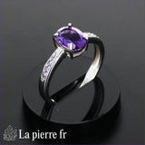 Bague en Améthyste facettée 
