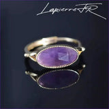 Bague en améthyste ovale plaqué Or 18 carats - La Pierre FR
