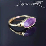 Bague en améthyste ovale plaqué Or 18 carats - La Pierre FR