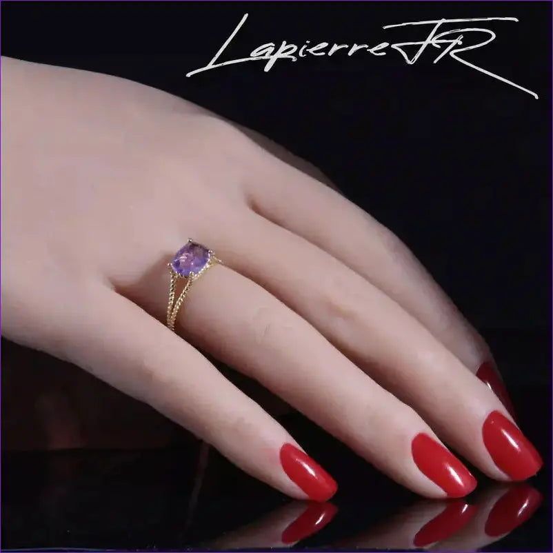 Bague en Améthyste facettée plaqué Or 18 Carats - La Pierre FR