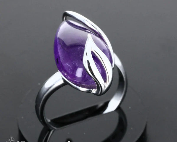 Bague Améthyste véritable en argent pour femme - La Pierre Fr