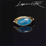 Bague Apatite bleue plaqué Or 18 carats - La Pierre FR