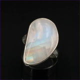 Bague ajustable Labradorite Blanche du Sri Lanka - La Pierre FR
