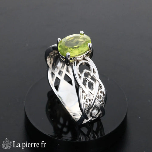 Bague Péridot en argent rhodié (Astralis)