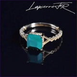 Bague en pierre de Malachite plaqué Or 18 carats - La Pierre FR