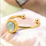 Bague fine dorée en Aigue-marine FILINE®