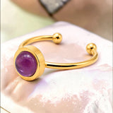 Bague fine dorée en Améthyste FILINE®
