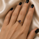 Bague fine dorée en Améthyste FILINE®