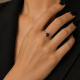 Bague fine dorée en Lapis-lazuli FILINE®