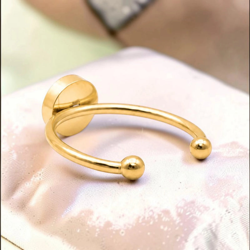 Bague fine en pierre naturelle aigue-marine