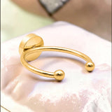 Bague fine dorée en Cyanite bleue FILINE®