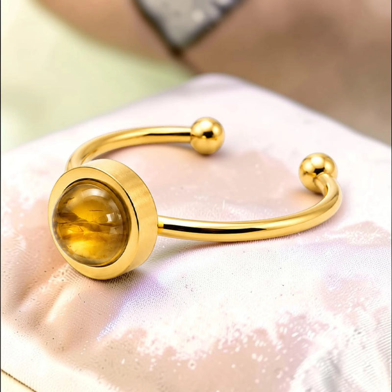Bague fine dorée en Super seven FILINE®