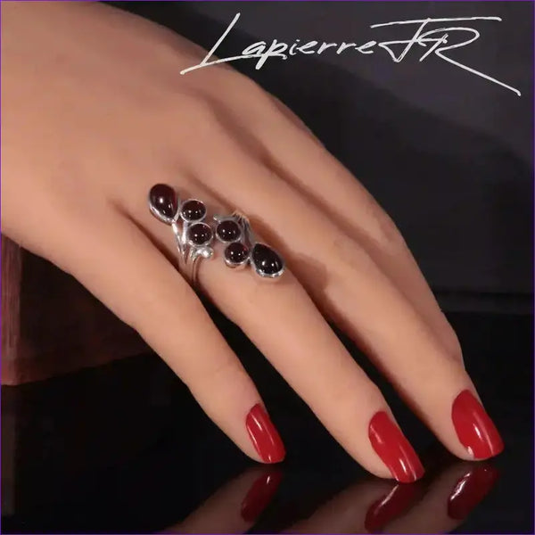 Bague en grenat rouge et argent 925 - La Pierre FR