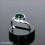 Bague pour femme en argent véritable avec Jade Vert naturel ovale