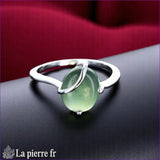bague en pierre de jade vert véritable et argent pour femme