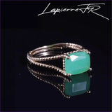 Bague Jade vert facetté plaqué Or 18 carats - La Pierre FR