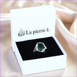 Bague lithothérapie vintage pour femme en argent 925 travaillé avec Jade Vert véritable ovale 10x14mm cabochon.