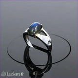 Bague Labradorite (Aura Vintage) style vintage avec entourage 10 zircons
