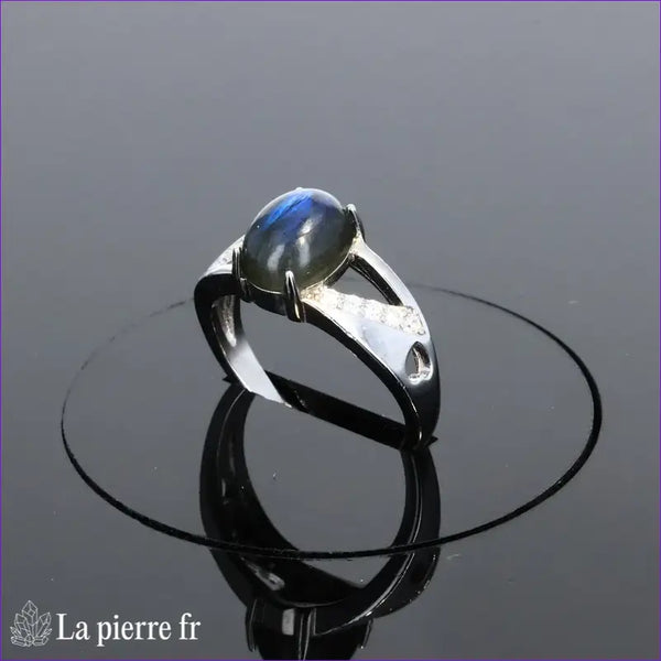 Bague Labradorite (Aura Vintage) style vintage avec entourage 10 zircons