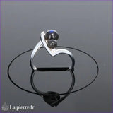 Bague femme design moderne La Pierre Fr modèle (Duo Céleste) 2 pierres