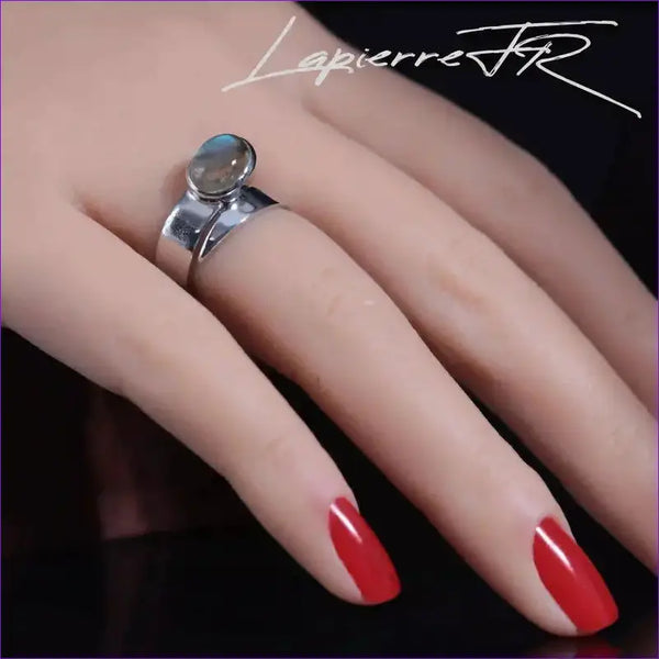 Bague pierre labradorite sur argent 925 - La Pierre FR