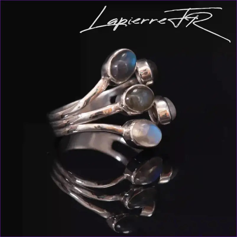 Bague en labradorite réglable en argent - La Pierre FR