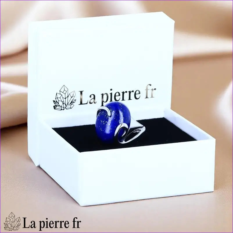 Bague Lapis-lazuli (Majesté Céleste) XL, bijou en pierre bleue pour fiançailles audacieuses.