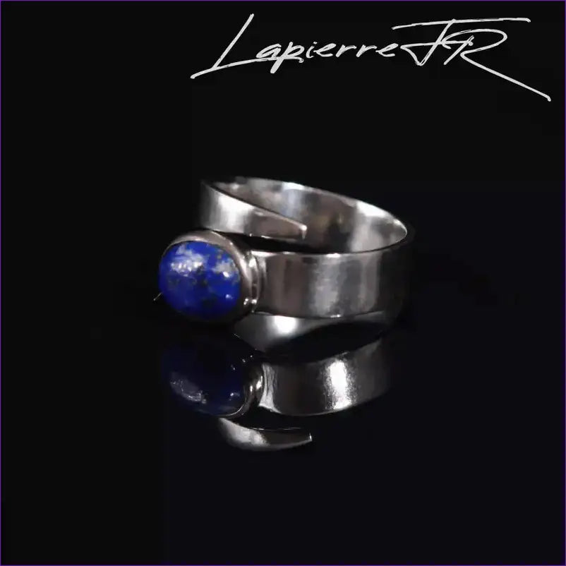 Bague Lapis Lazuli en argent 925 rhodié - La Pierre FR