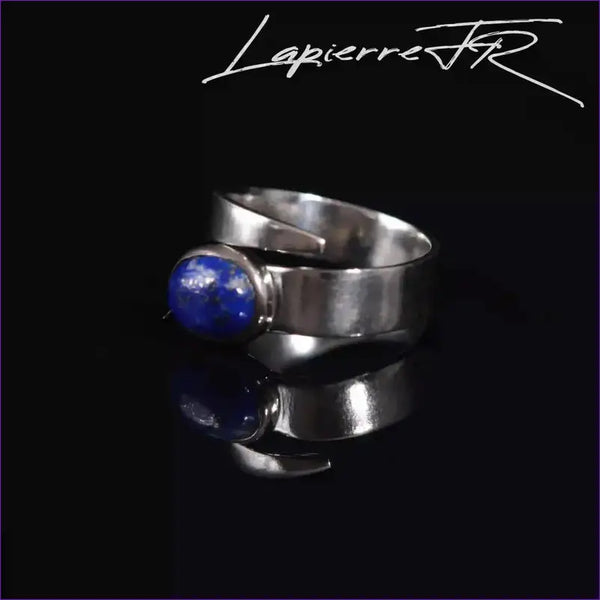 Bague Lapis Lazuli en argent 925 rhodié - La Pierre FR