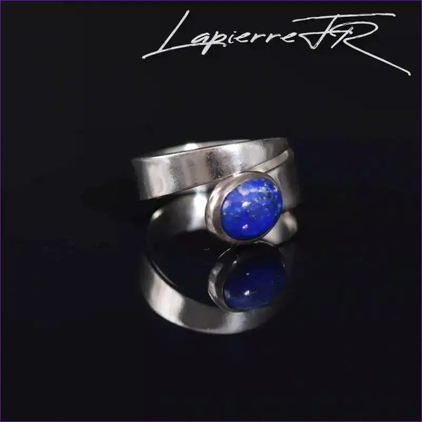 Bague Lapis Lazuli en argent 925 rhodié - La Pierre FR
