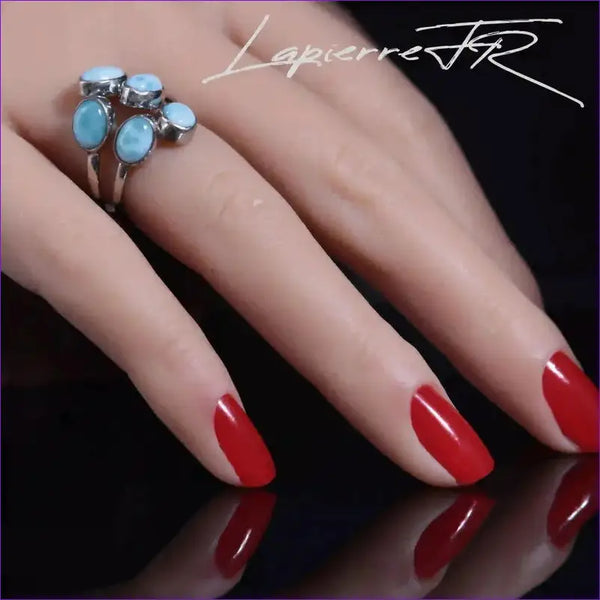 Bague Larimar réglable en argent - La Pierre FR