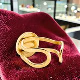Bague double anneau en Améthyste DUALIS®, acier doré