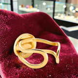 Bague double anneau en Cornaline DUALIS®, acier doré