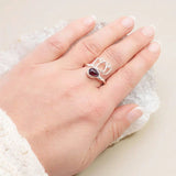 Bague Grenat Rhodolite Argent 925, Fleur de Lotus (Lotus)