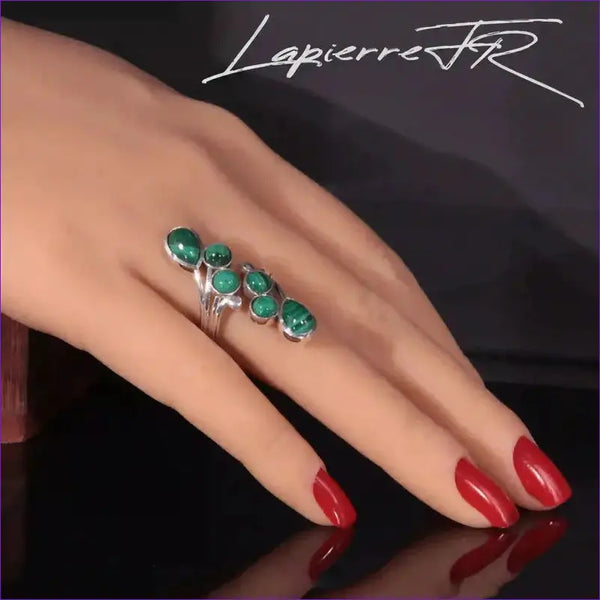 Bague malachite en argent 925 - La Pierre FR