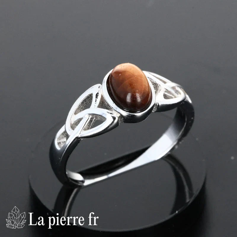 Bague Œil de Tigre véritable en argent pour femme - La Pierre Fr