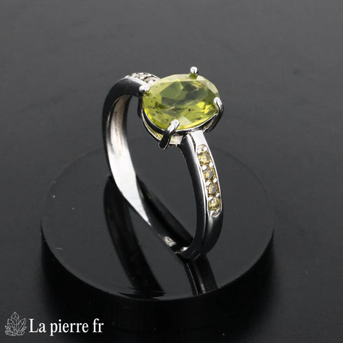 Bague Péridot en argent rhodié (Primordia)