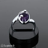 Bague argent solitaire avec améthyste. - Bijoux Anciens Schaffner Bague argent solitaire avec améthyste. - Bijoux Anciens Schaffner