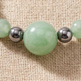 Bague Aventurine Verte Élastique ALÉNA®, Perles et Hématite, Taille Unique