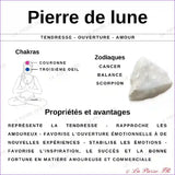 Bague Pierre de Lune réglable « Clairvoya » - Argent rhodié - La Pierre FR