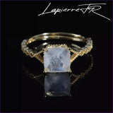 Bague Pierre de Lune réglable en plaqué Or - La Pierre FR